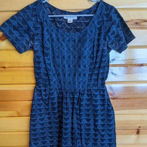 Mata Traders Blue Short Sleeve Patterned Dress